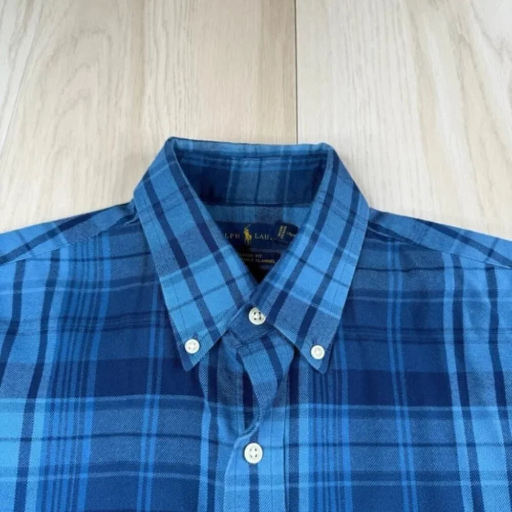 Polo Ralph Lauren Classic Fit Performance Flannel Shirts Mens M Medium Set Of 2 - Picture 3 of 16